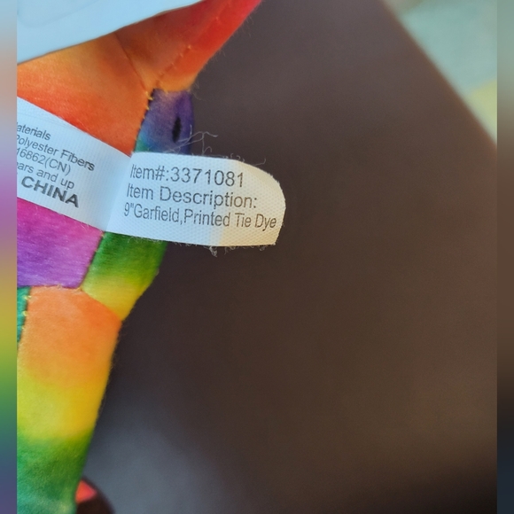 toy factory Toys Garfield Tie Dye Stuffed Animal Plush 9 Inch